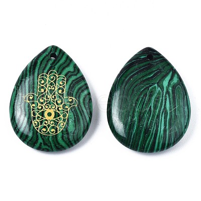 Synthetic Malachite Pendants G-T122-73G-1