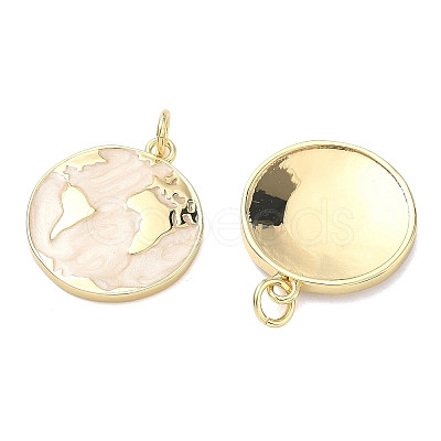 Brass Enamel Pendants KK-H259-05G-1