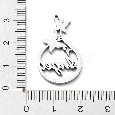 Non-Tarnish 304 Stainless Steel Pendants STAS-D036-15P-1