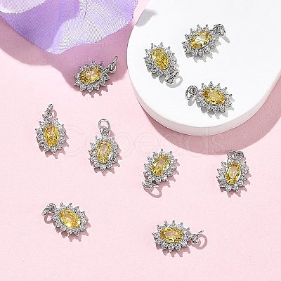 SHEGRACE Brass Micro Pave Cubic Zirconia Pendants XGRQ2O689-446C-P-1