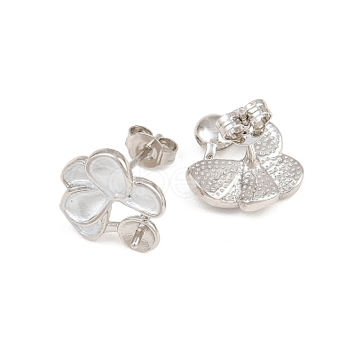 Brass Enamel Stud Earring Findings KK-CBA58F9-01P-03-1