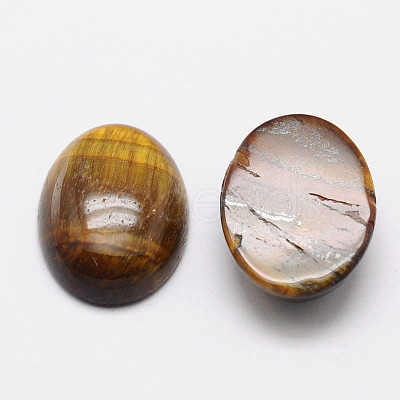 Oval Natural Tiger Eye Cabochons G-K020-25x18mm-04-1