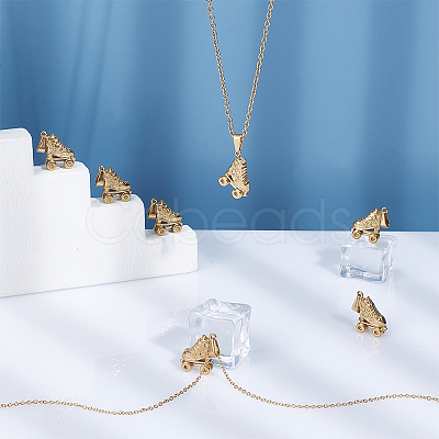 8Pcs 304 Stainless Steel Pendants STAS-UN0045-35G-1