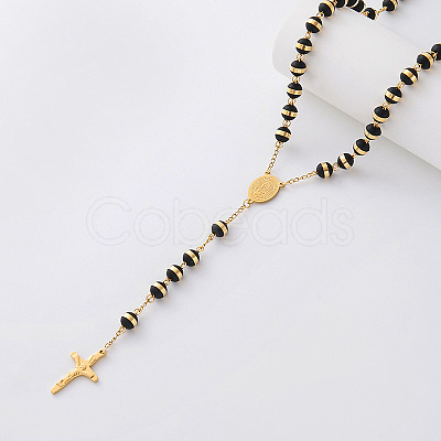 Vintage 304 Stainless Steel Rosary Bead Necklaces SM6488-5-1