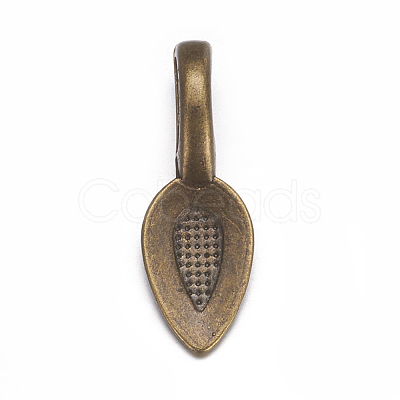 Tibetan Style Alloy Glue-on Flat Pad Bails X-MAB3348Y-NF-1