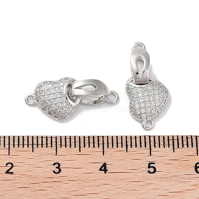Brass Micro Pave Cubic Zirconia Fold Over Clasps KK-E107-02P-1