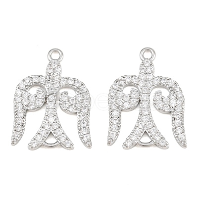 Brass Micro Pave Clear Cubic Zirconia Connector Charms CU-CBA7BFE-03B-P-1