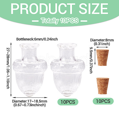 10Pcs Clear Glass Wishing Bottles AJEW-TA0002-85C-1