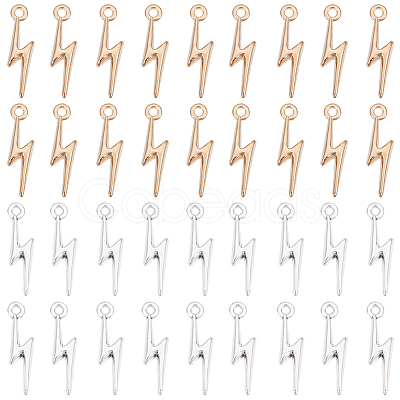 4sets 2 Colors Alloy Lightning Bolt Pendants FIND-SC0017-55-1