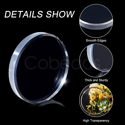 Flat Round Transparent Acrylic Display Base DJEW-WH0034-50D-1