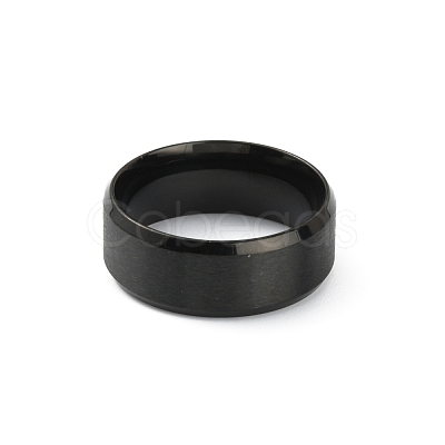 201 Stainless Steel Plain Band Ring for Men Women RJEW-WH0010-06D-MB-1