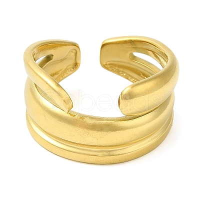304 Stainless Steel Wide Open Cuff Rings for Women RJEW-Z043-01D-1