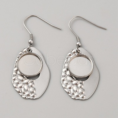 304 Stainless Steel Geometric Dangle Earring Settings FIND-WH0032-74P-03-1