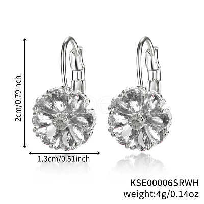 Brass Flower Hoop Earrings JJ3056-4-1
