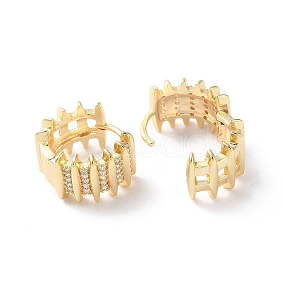 Brass Micro Pave Cubic Zirconia Hoop Earrings EJEW-P259-21G-1