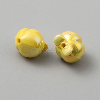 UV Plating Opaque Acrylic Beads OACR-A039-01B-1