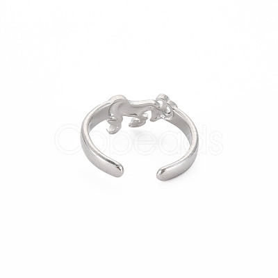 Non-Tarnish 304 Stainless Steel 12 Constellations/Zodiac Signs Open Cuff Ring for Women RJEW-S405-156P-G-1