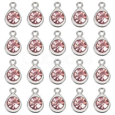 20Pcs Faceted Glass Charms RGLA-TADJ0001-01G-1
