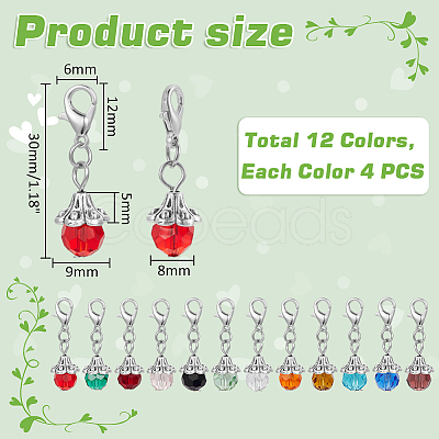 Birthstone Glass Locking Stitch Marker HJEW-UN00030-1
