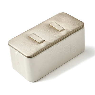 Rectangle Imitation Leather Jewelry Couple Ring Display Stands ODIS-K005-03-1