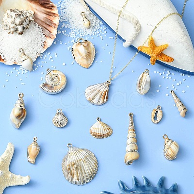 32Pcs 16 Styles Plating Acrylic Pendants OACR-CJ0002-45-1