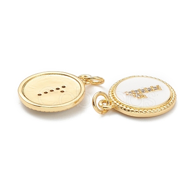 Brass Micro Pave Clear Cubic Zirconia Charms ZIRC-I052-16G-01-1