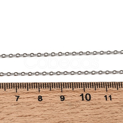 12Pcs 1.8MM 304 Stainless Steel Textured Cable Chain Necklaces for Men Women NJEW-H093-18P-05-1