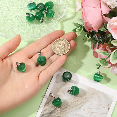 12Pcs Cat Eye Pendants G-CA0001-87-1