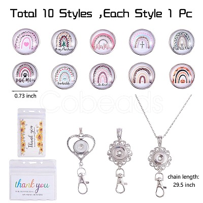 DIY Interchangable Pendant ID Card Holder Necklace Making Kit DIY-SZ0009-83B-1