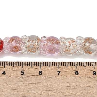 Gold Sand Lampwork Beads Strands LAMP-P069-02A-06-1