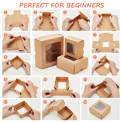 Folding Kraft Paper Cardboard Jewelry Gift Boxes CON-WH0092-25B-1