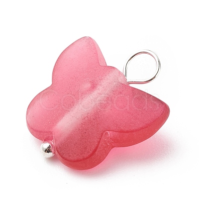 Frosted Two Tone Spray Painted Transparent Acrylic Pendants PALLOY-JF01810-01-1