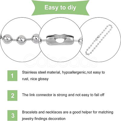 304 Stainless Steel Ball Chain Bracelets and Necklaces Jewelry Sets SJEW-UN0001-01P-1