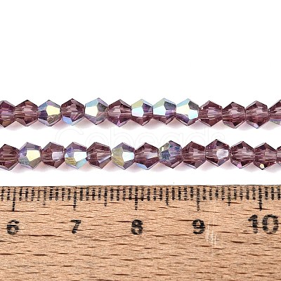 AB Color Plated Transparent Glass Beads Strands GLAA-G127-01-02R-1
