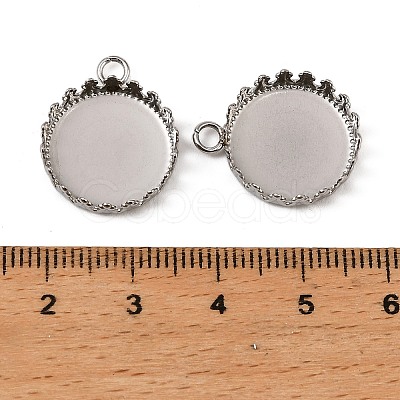 304 Stainless Steel Pendant Cabochon Settings STAS-NH0003-03P-01-1