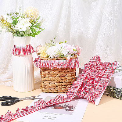 5Yards Polyester Wrinkle Ribbons OCOR-HY0001-80C-1