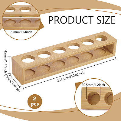 6-Slot Assembled Banboo Essential Oil Bottle Display Holder ODIS-WH0078-03-1