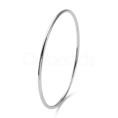Non-Tarnish 304 Stainless Steel Simple Plain Bangle for Women High Polished BJEW-F461-01A-P-1