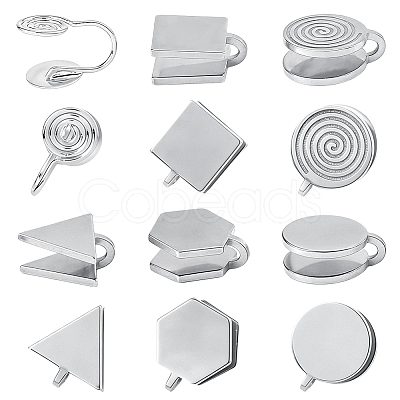 10Pcs 5 Styles 304 Stainless Steel & Brass Cuff Earrings EJEW-HS0001-44A-1