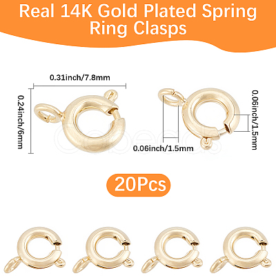 20Pcs Brass Spring Ring Clasps KK-BBC0025-72A-1