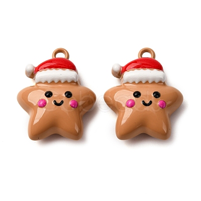 Christmas Themes Baking Paint Alloy Pendants LS-FIND-G097-02E-1