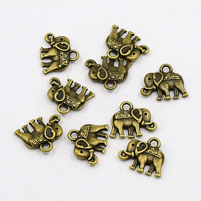 Vintage Elephant Charms A-PALLOY-ZN-47017-AB-F-1