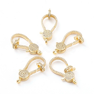 Brass Micro Pave Clear Cubic Zirconia Lobster Claw Clasp LS-ZIRC-I043-35G-1