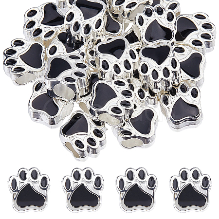 24Pcs Silver Color Plated Alloy Enamel European Beads ENAM-DC0002-23-1