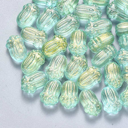 Transparent Spray Painted Glass Beads GLAA-S190-004A-04-1