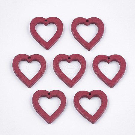 Painted Poplar Wood Pendants WOOD-T021-06B-1