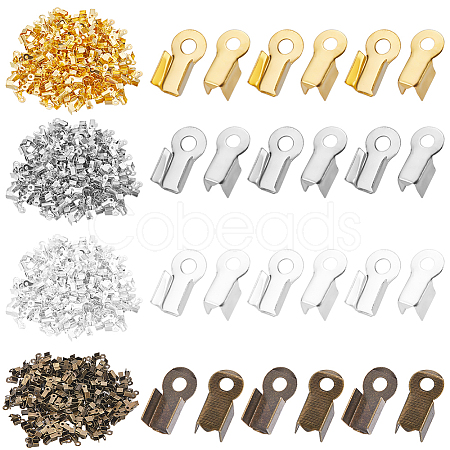 1200Pcs 4 Colors Iron Folding Crimp Ends IFIN-SP0001-10-1