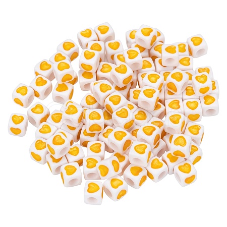 White Opaque Acrylic European Beads OPDL-FS0001-01-1