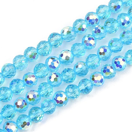 Electroplate Transparent Glass Beads EGLA-B013-02A-AB03-1