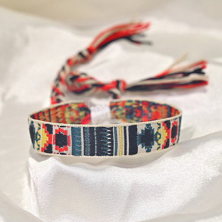 Ethnic Adjustable Braided Polyester Cord Bracelets for Women WG4F23B-03-1
